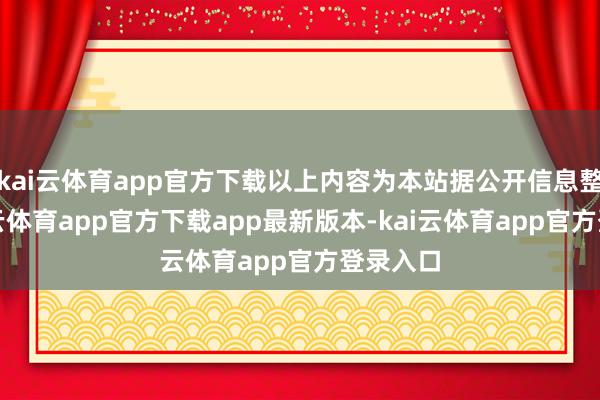 kai云体育app官方下载以上内容为本站据公开信息整理-kai云体育app官方下载app最新版本-kai云体育app官方登录入口