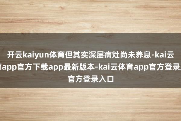 开云kaiyun体育但其实深层病灶尚未养息-kai云体育app官方下载app最新版本-kai云体育app官方登录入口