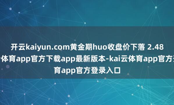 开云kaiyun.com黄金期huo收盘价下落 2.48%-kai云体育app官方下载app最新版本-kai云体育app官方登录入口