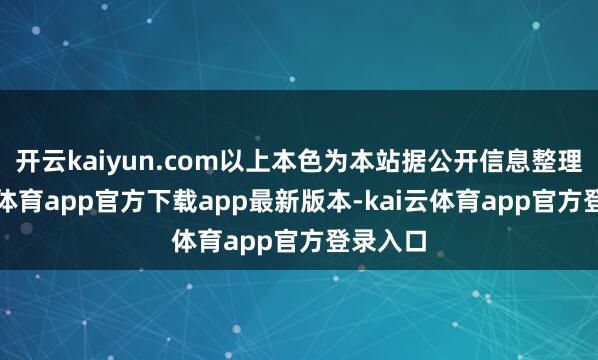 开云kaiyun.com以上本色为本站据公开信息整理-kai云体育app官方下载app最新版本-kai云体育app官方登录入口
