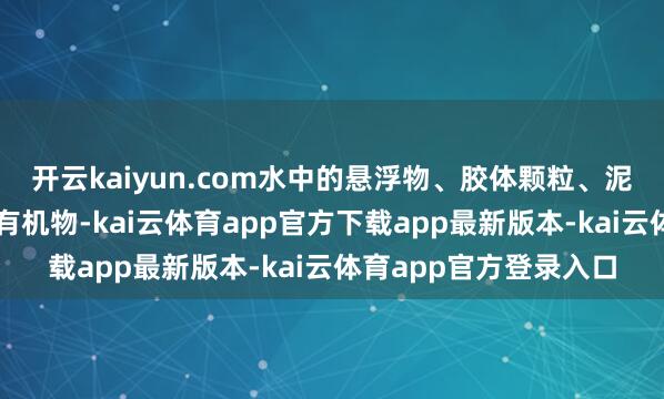 开云kaiyun.com水中的悬浮物、胶体颗粒、泥沙、藻类及部分眇小有机物-kai云体育app官方下载app最新版本-kai云体育app官方登录入口