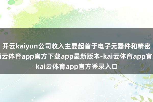 开云kaiyun公司收入主要起首于电子元器件和精密零件组-kai云体育app官方下载app最新版本-kai云体育app官方登录入口